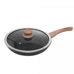 Frigideira-de-Inducao-com-Tampa-de-Vidro-24cm-Granilite-Cinza-Aluminio-com-Revestimento-Ceramico