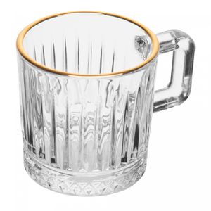 Xícara de Café Deli Diamond com Fio de Ouro 90ml Vidro - Lyor