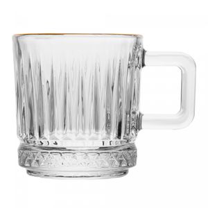 Xícara de Café Deli Diamond com Fio de Ouro 90ml Vidro - Lyor