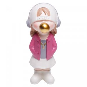 Figura Decorativa Candy Girl 8cm x 10,5cm x 19cm Poliresina - Wolff