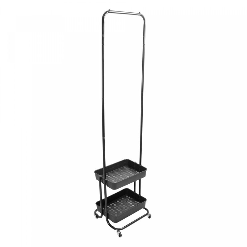 Cabideiro-Multifuncional-para-Lavanderia-com-Rodas-150cm-x-30cm-Preto-Ferro-Lyor