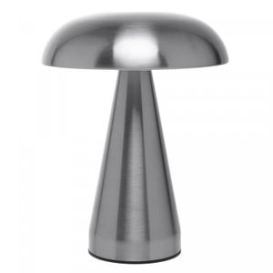 Luminária de Mesa Led 3 Tons Usb Mushroom Prata Metal - Lyor