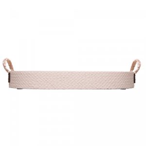 Bandeja Oval com Fundo de Madeira 37cm x 26cm x 4,5cm Marrom MDF - Wolff