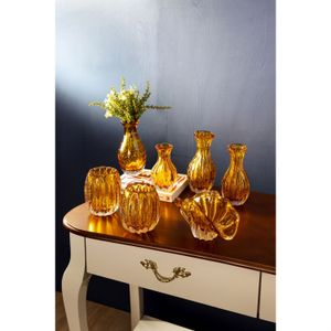 Vaso de Vidro Italy Âmbar 8,5cm x 15cm - Wolff