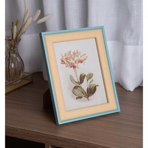 Porta-Retrato Trançado Rústico 15cm x 20cm Azul MDF - Wolff