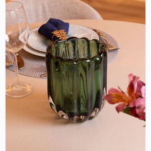 Vaso Italy 14cm x 14cm x 17cm Verde Vidro - Wolff